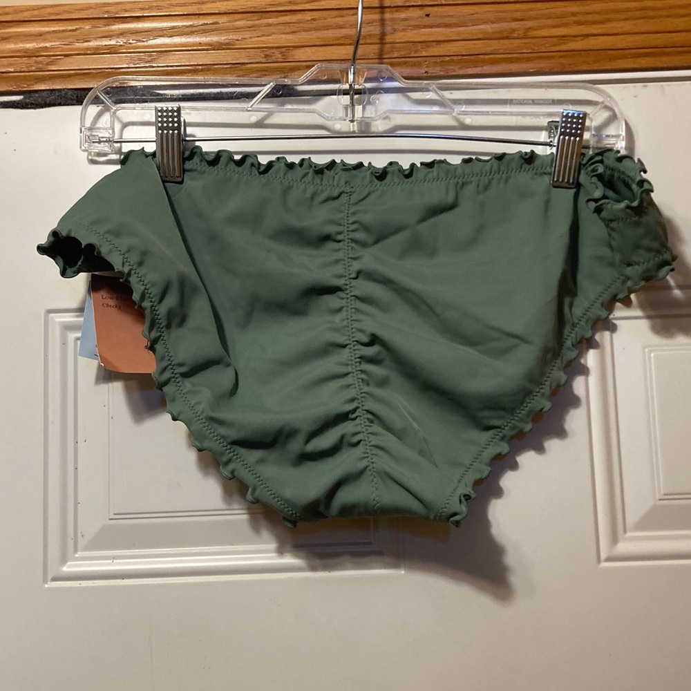 Shade & Shore Olive‎ Ruffle Bikini Bottoms XL NWT